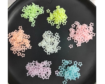 Glow in the Dark Star Cutout Polymer Clay Slices, Luminous Slices, Decoden, Slime Supplies, NON-EDIBLE
