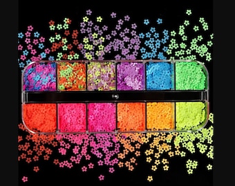 Chunky Glitter Mixed Set, FLOWER Glitter, Chunky Glitter, Manicure Set, Colorful Sequins, Nail Glitter, Slime Supplies CGF1