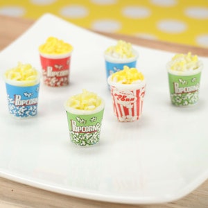 3 Resin Popcorn Cabochons, Dollhouse Food, Cute Movie Theatre Snacks, Resin Food, Fake Food, NON-EDIBLE