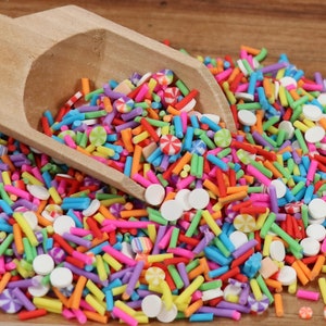 Rainbow Lollipop Mix Clay Sprinkles, Fake Sprinkles, Polymer Sprinkles,, Sprinkle Toppings, Decoden, Rainbow Sprinkles, Slime Supplies