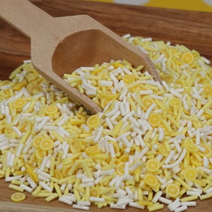 Lemon Pound Cake Mix Clay Sprinkles, Fake Sprinkles, Polymer Sprinkles,, Sprinkle Toppings, Decoden, Yellow Sprinkles, Slime Supplies