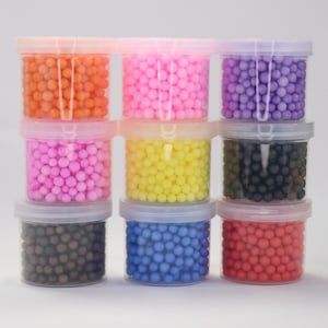 4mm Colored Foam Beads for Slime, Mixed Colors, Multiple Sizes, Multiple Colors