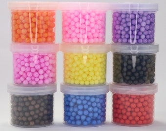 4mm Colored Foam Beads for Slime, Mixed Colors, Multiple Sizes, Multiple Colors