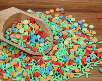 Spring Fun Mix Clay Sprinkles, Fake Sprinkles, Polymer Sprinkles,, Sprinkle Toppings, Decoden, Mouse Sprinkles, Slime Supplies
