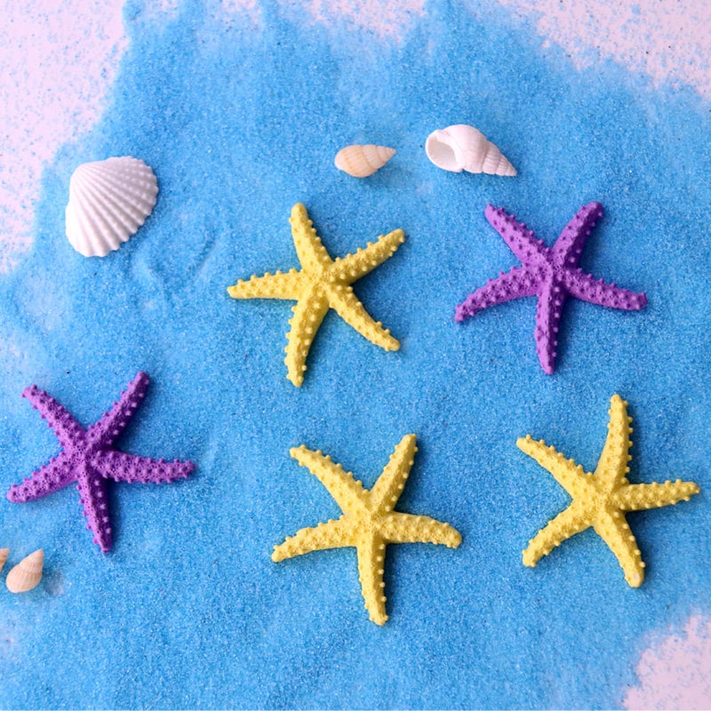 2 Mini Resin Starfish, Dollhouse Miniature, Mini Starfish, Miniature Starfish