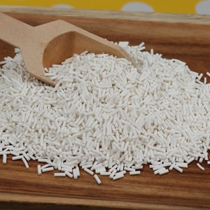 White Clay Sprinkles, Fake Sprinkles, Polymer Sprinkles,, Sprinkle Toppings, Decoden, White Sprinkles, Slime Supplies