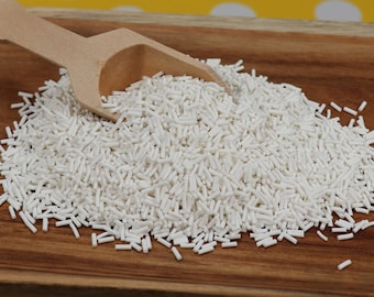 White Clay Sprinkles, Fake Sprinkles, Polymer Sprinkles,, Sprinkle Toppings, Decoden, White Sprinkles, Slime Supplies