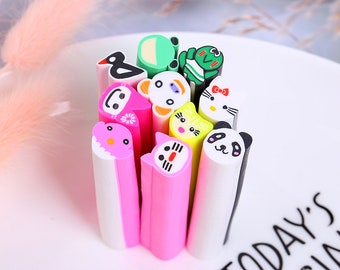 10 Polymer Clay Animal Canes Slices, 50mm x 10mm