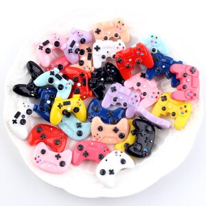5pcs Miniature 3d Video Game Controller Cabochons, Resin Game Controller, Resin Cabochon, Video Game Charm, Gamer Charm