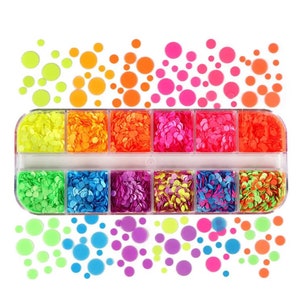 Chunky Glitter Mixed Set, CIRCLE Glitter, Chunky Glitter, Manicure Set, Colorful Sequins, Nail Glitter, Slime Supplies, C1