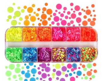 Chunky Glitter Mixed Set, CIRCLE Glitter, Chunky Glitter, Manicure Set, Colorful Sequins, Nail Glitter, Slime Supplies, C1