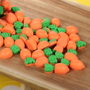 6 Kawaii Carrot Cabochons, Fake Carrot, Resin Food, Doll House Food,  Fake Food, NON-EDIBLE