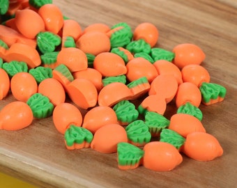 6 Kawaii Carrot Cabochons, Fake Carrot, Resin Food, Doll House Food,  Fake Food, NON-EDIBLE