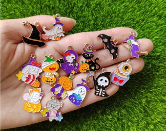 Assorted Halloween Charms, Christmas DIY. Enamel Charms, Jewelry, DIY Earrings, DIY Keychain