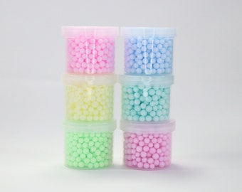 4mm Pastel Foam Beads for Slime, Pastel Mixed Colors, Multiple Sizes, Multiple Colors