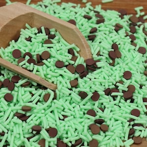 Mint Chip Mix Clay Sprinkles, Fake Sprinkles, Polymer Sprinkles,, Sprinkle Toppings, Decoden, Green Sprinkles, Slime Supplies