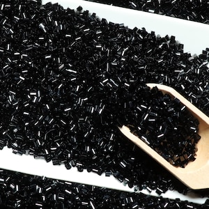 Black Crispy Bingsu Beads for Crunchy Slime, Straw Beads, 3D Glitter, Slime Supply