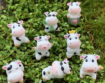 Little Silly Cows, Resin Cows, Cow Cabochon, Dollhouse Mini, Dollhouse Figurines, Farm Animal Figurines