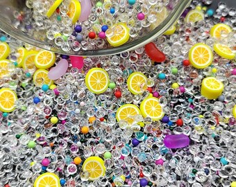 Mixed Lemon Ice, Lemon Mix, Polymer Clay Slices, Polymer Slices, Decoden, Slime Supplies