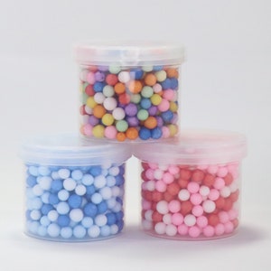 LARGE BRIGHT Foam Beads for Slime 2.5 3 Cups, 10-15 Grams 