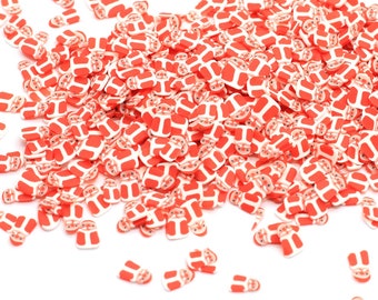 Santa Slices, Santa Sprinkles, Santa Polymer Clay Sprinkles, Clay Fake Sprinkes, Decoden, Slime Supplie