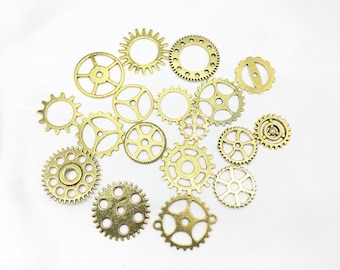 Steampunk Style &quot;Gold&quot; Metal Gears Mix Assortment