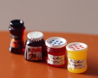 4pcs Miniature Coffee Jam Set, Cabochons, Slime Supplies, Miniature Dollhouse Accessories, Resin Food, Fake Food, NON-EDIBLE