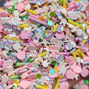 Easter Sprinkle Mix, Easter Slice Sprinkles, Easter Egg Polymer Clay Sprinkles, Clay Fake Sprinkes, Decoden, Slime Supplie
