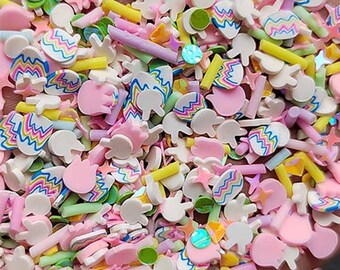 Easter Sprinkle Mix, Easter Slice Sprinkles, Easter Egg Polymer Clay Sprinkles, Clay Fake Sprinkes, Decoden, Slime Supplie