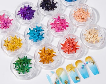 10 Mini Ocean Style Starfish, Nail Art, Nail Decoration, Miniature Starfish