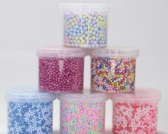 2mm Mixed Foam Beads for Slime, Mixed Colors, Multiple Sizes, Multiple Colors