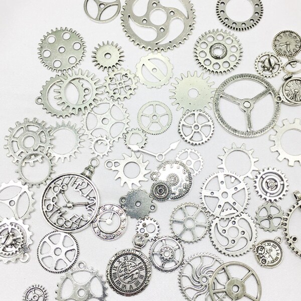 Steampunk Style "Silver" Metal Gears Mix Assortment