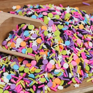 Neon Party Mix Clay Sprinkles, Fake Sprinkles, Polymer Sprinkles,, Sprinkle Toppings, Decoden, Rainbow Sprinkles, Slime Supplies