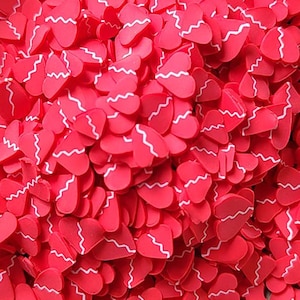 Red Heart Polymer Clay Slices Heart Clay Sprinkles, Fake Sprinkles, Sprinkle Toppings, Decoden, Rainbow Sprinkles, Slime Supplies