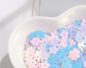 Chunky Lavender Iridescent Flower Shape Glitter, Holo Glitter, Blue Color Shift, Sprinkle Toppings, Slime Supplies
