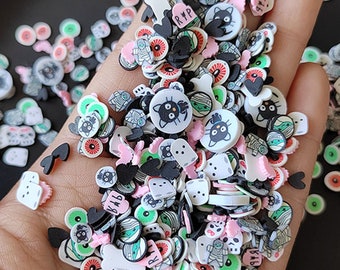 Creepy Cute Halloween Polymer Sprinkles Mix, Spooky Faux Sprinkles, Clay Fake Sprinkes, Decoden, Slime Supplies