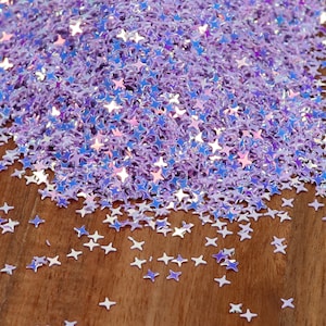 Pastel Purple Star Glitter, 4 Point Star Glitter, Holo Shift Glitter, Sprinkle Toppings, Slime Supplies