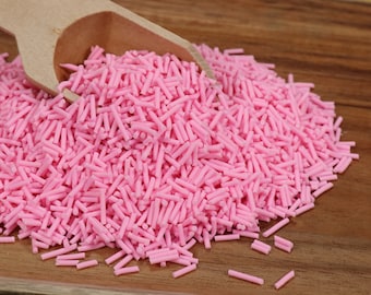 Pink Clay Sprinkles, Fake Sprinkles, Polymer Sprinkles,, Sprinkle Toppings, Decoden, Pink Sprinkles, Slime Supplies
