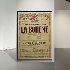 Poster of the play LA BOHEME of December 29, 1929 / downloadable file resolution 300 dpi