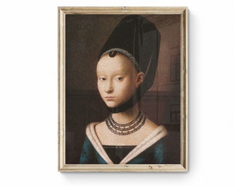 Painting of Petrus Christus / Printable painting / Portrait of a girl / downloadable file resolution 300 dpi
