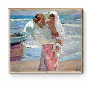 Painting by Joaquín Sorolla y Bastida1915 / Printable painting / After the bath / downloadable file resolution 300 dpi