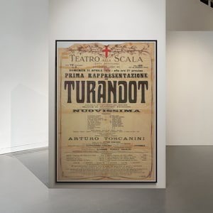 Locandina opera teatrale TURANDOT del 25 aprile 1926 / file scaricabile risoluzione 300 dpi