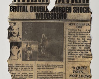 Screme Zeitungsdruck | Ghostface Horror Wandkunst, gealterte Textur (9 "x 7""