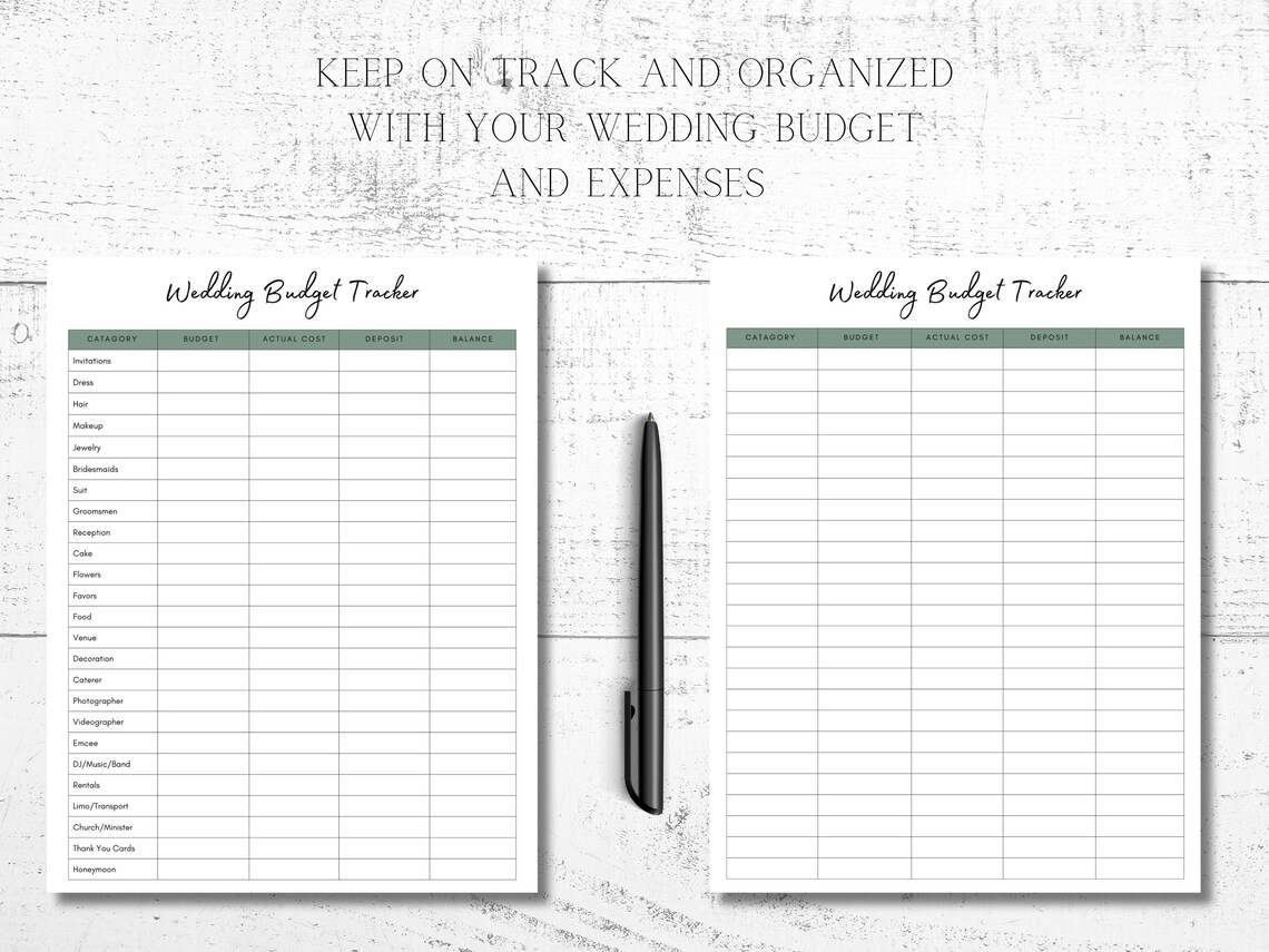 Wedding Budget Tracker Printable, Wedding Budget Tracker Template ...