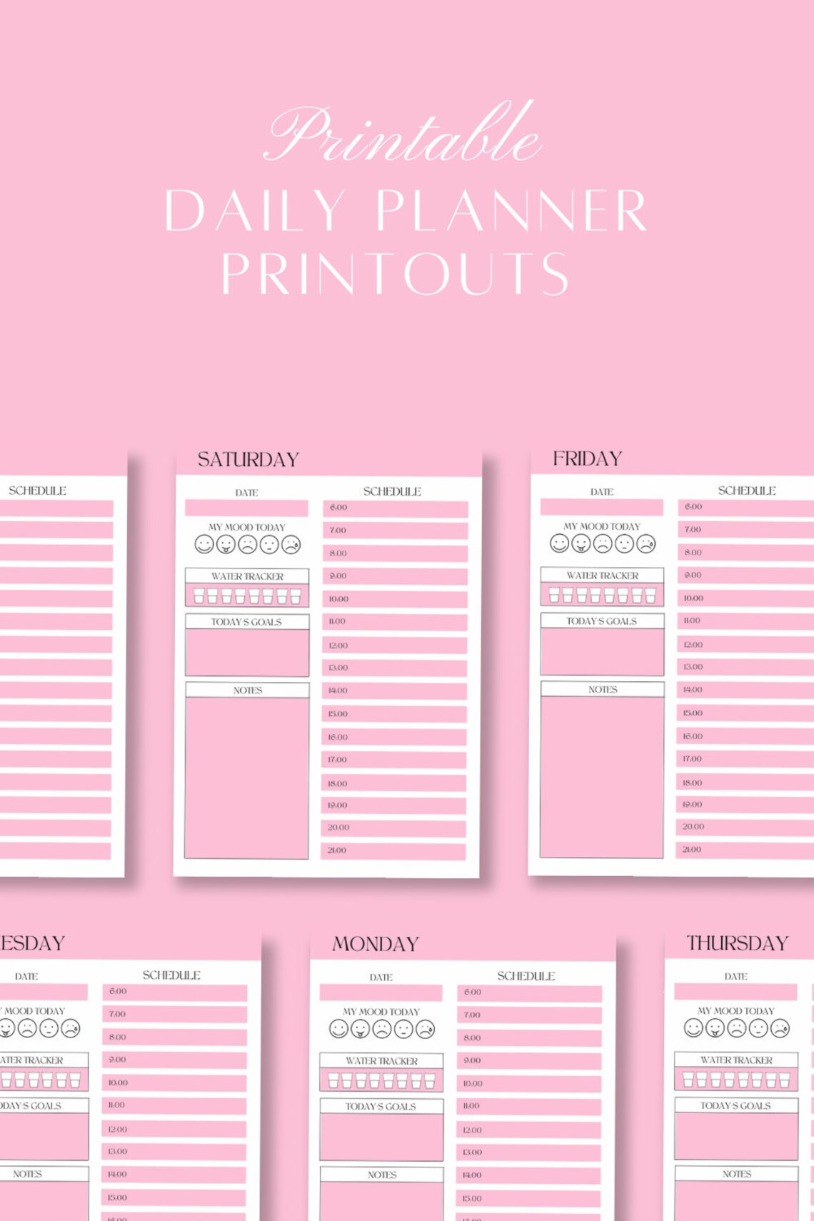 DAILY PLANNER To Do List Printable Productivity Day Planner For Work Daily planner to do list printable productivity day planner for work