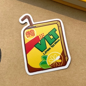 Vitasoy VLT Lemon Tea Sticker représentant une collation asiatique (vinyle découpé ~ découpe imperméable à l'eau)