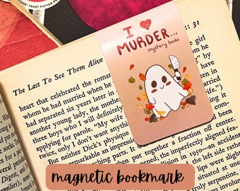 Kawaii Ghost Magnetic Bookmark for Horror Lovers and Bookworms | Glossy