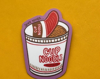 "Cup Noodle Sticker - Frech ""Send Noods"" (Vinyl Die Cut ~ wasserfest Die Cut)"