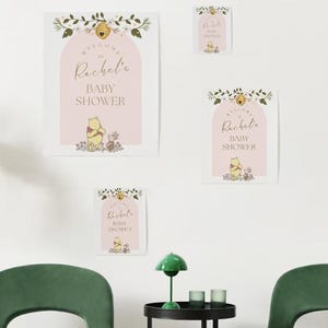 Letrero de bienvenida para baby shower de Winnie the Pooh