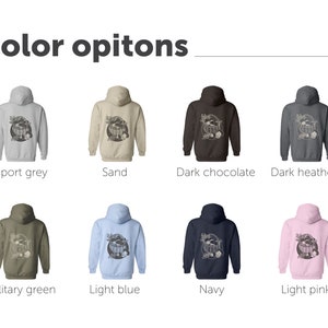 Mushroom hoodie color options.